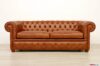 Canapé Chesterfield de 2 mètres en cuir marron nuageux