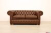 Canapé chester en cuir chocolat