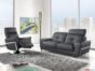 Salon moderne en cuir noir