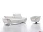 Salon moderne en cuir blanc