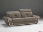 canapé contemporain en cuir marron
