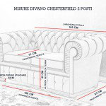 Dimensions Canapé Chesterfield 2 Places