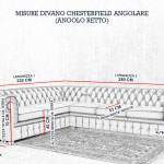 Schéma des dimensions du canapé d'angle Chesterfield