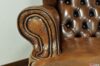 Accoudoir en cuir brun vintage