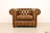 Fauteuil capitonné Chesterfield marron
