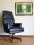 Chaise de bureau en cuir noir