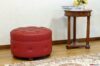 Pouf rond avec table basse en bois