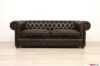 Canapé Chesterfield en cuir brun foncé