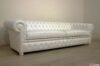 Canapé Chesterfield en cuir blanc profond