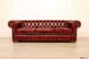 Canapé Chesterfield 3 places vintage bordeaux