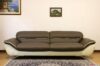 Canapé maxi moderne 3 places 240 cm marron et crème