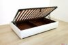 Lit de rangement en similicuir blanc