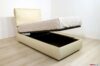 Lit conteneur simple en cuir beige