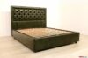 Lit double en cuir vert