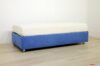 Lit simple à roulettes en microfibre bleu clair