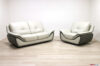 Salon moderne en cuir épais gris