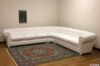 Canapé d'angle Chesterfield en cuir blanc