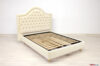Lit double classique en velours de coton avec pieds en or