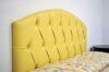 Tête de lit double incurvée boutonnée en cuir jaune