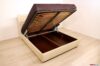 lit conteneur double en cuir beige
