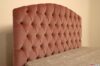 Tête de lit matelassée en velours de coton rose