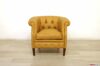 Chaise basse en cuir jaune