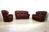 Salon classique en cuir et bois
