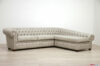 Canapé Chesterfield en cuir avec péninsule
