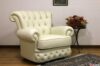 Fauteuil de luxe en cuir blanc