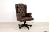 Fauteuil de bureau classique en cuir brun