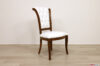 Chaise classique rembourrée en cuir blanc et bois de noyer