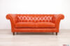 Canapé en cuir orange brillant Winchester
