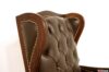 Fauteuil de direction classique en bois et cuir avec clous