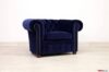 Fauteuil Chesterfield en velours bleu