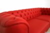 Dossier du canapé en cuir rouge matelassé