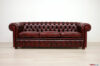 Canapé 3 places Chesterfield en cuir rouge ancien