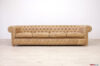 Chesterfield canapé 4 places en cuir brun clair