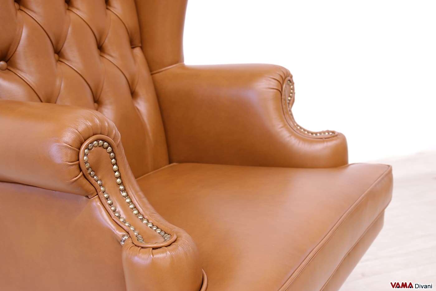 Fauteuil de direction Executive en cuir cognac