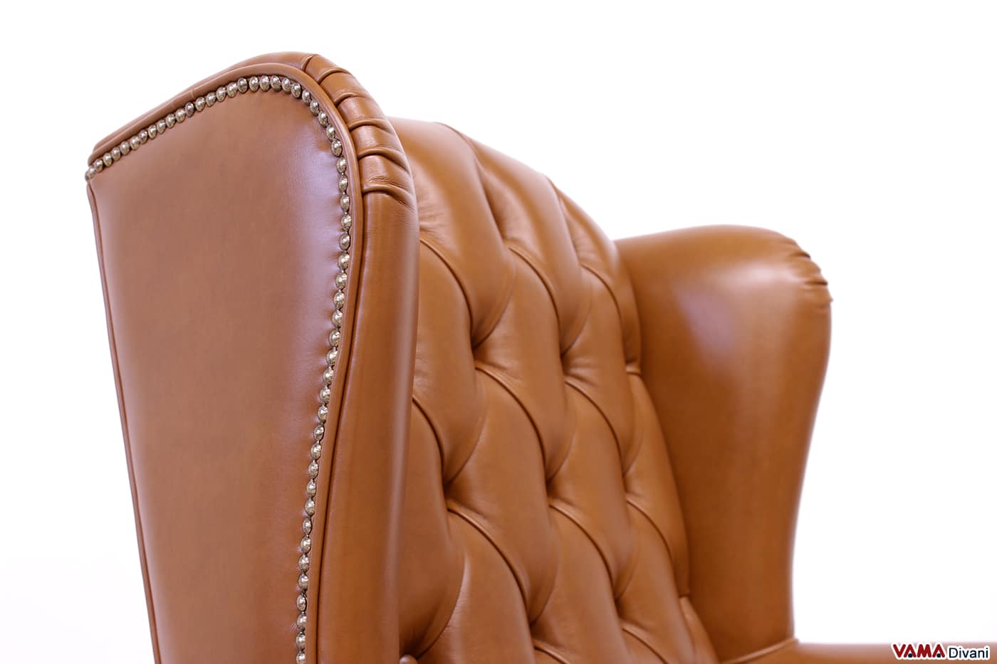 Fauteuil de direction Executive en cuir cognac