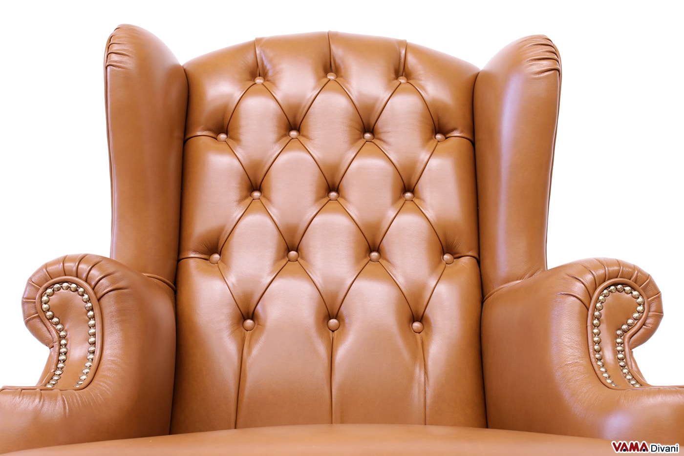Fauteuil de direction Executive en cuir cognac