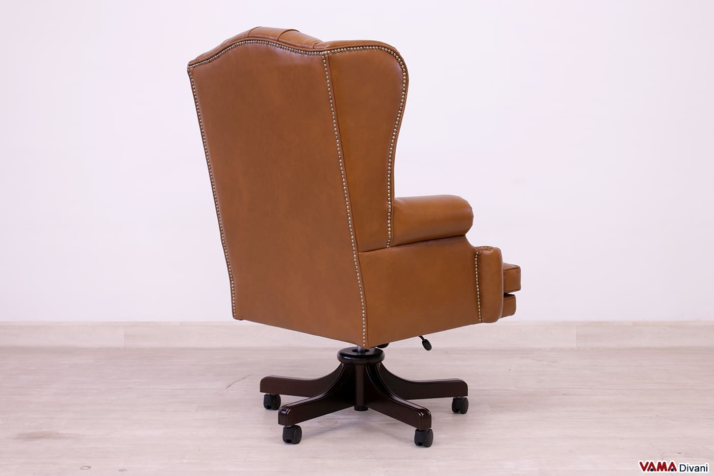 Fauteuil de direction Executive en cuir cognac